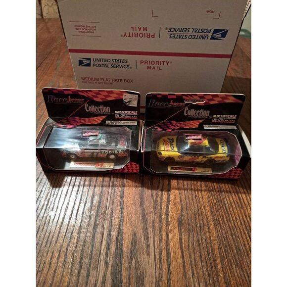 Vintage Lot 2 Race Image Jeff Burton Steve Grissom Die Cast Nascar Race Cars - Picture 1 of 8